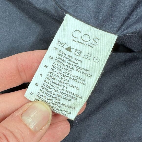 COS navy wool classic winter coat 98 / 104 - Picture 8 of 9